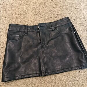 Edikted Black Faux Leather Mini Skirt
